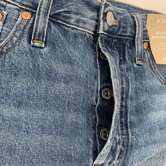 Madewell Denim Shorts Womens Size 28 Relaxed Mid Length Medium Wash Button Jean - Picture 4 of 12